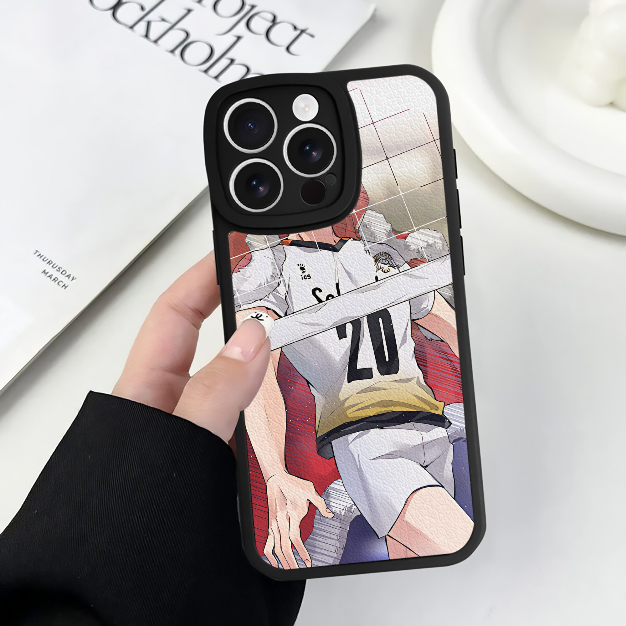 （画像用） ハイキュー!! Haikyu!! 【iPhone 16シリーズ対応】シリコンスマホケース（レザー調） 材質：シリコン